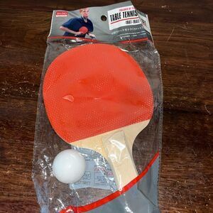 One (1) Player Table Tennis Set Ping Pong Paddle Kit 1 Paddle 1 Ball NEW Sealed